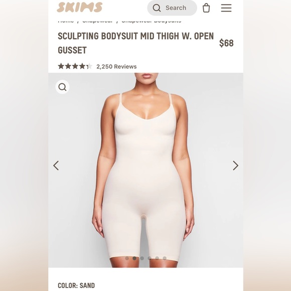 SKIMS Intimates & Sleepwear Skims Sculpting Bodysuit Mid Thigh W